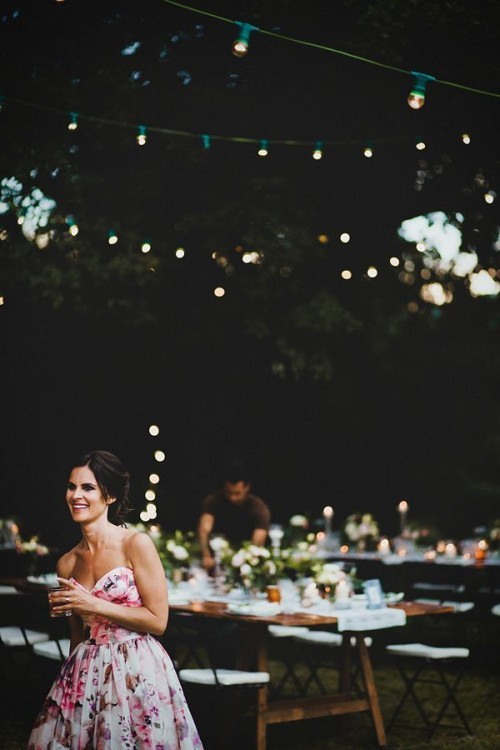 розовое свадебное платье с цветами