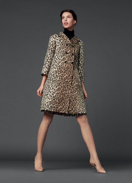 леопардовый принт -  пальто Dolce&Gabbana