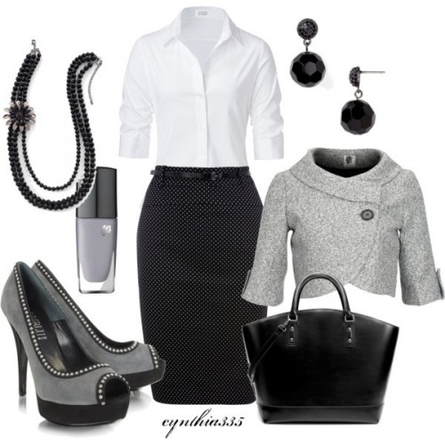 черно-белая одежда и аксессуары для офиса