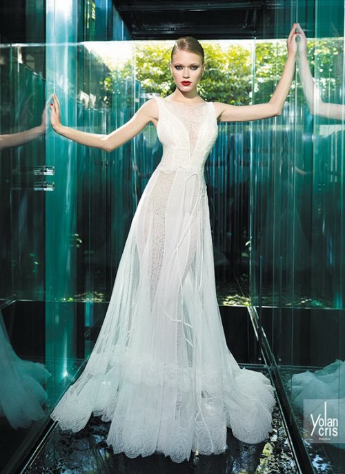 винтажное свадебное платье из прозрачной ткани
