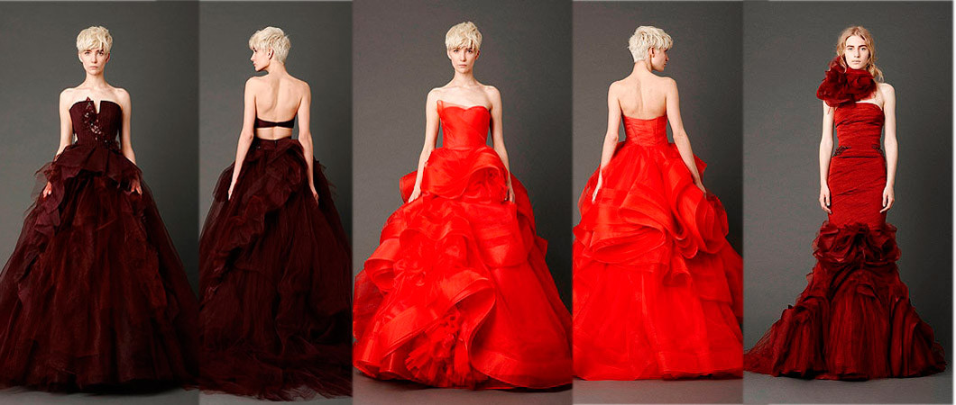 Красные свадебные платья с показа коллекции Веры Вонг (Vera Wang)