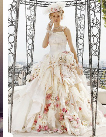 Свадебные платья для невесты с цветочным  принтом